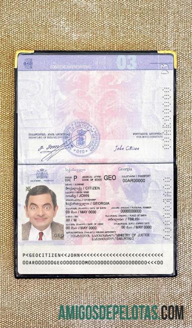 Passaporte da Geórgia versão 2 Photolook exemplo
